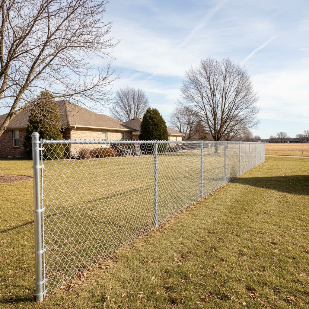 Completed chain link fence installation work at a residential property in Lincoln, NE