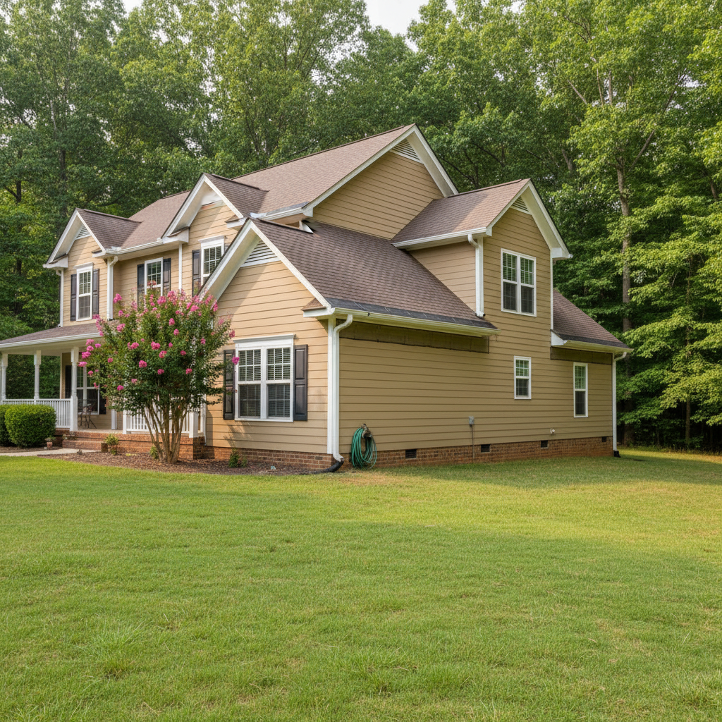 Completed gutter guard installation work at a residential property in Durham, NC