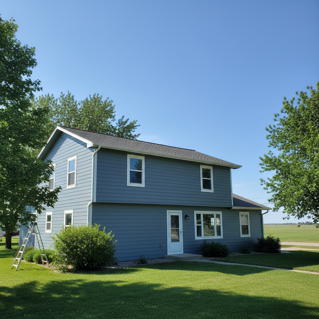 Completed exterior painting work at a residential property in Fargo, ND