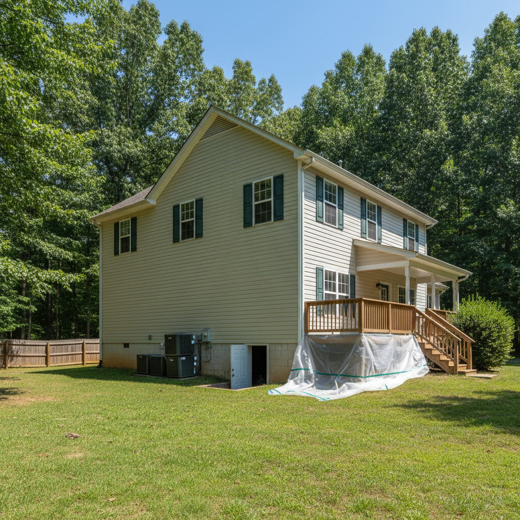 Completed mold remediation work at a residential property in Lexington, NC