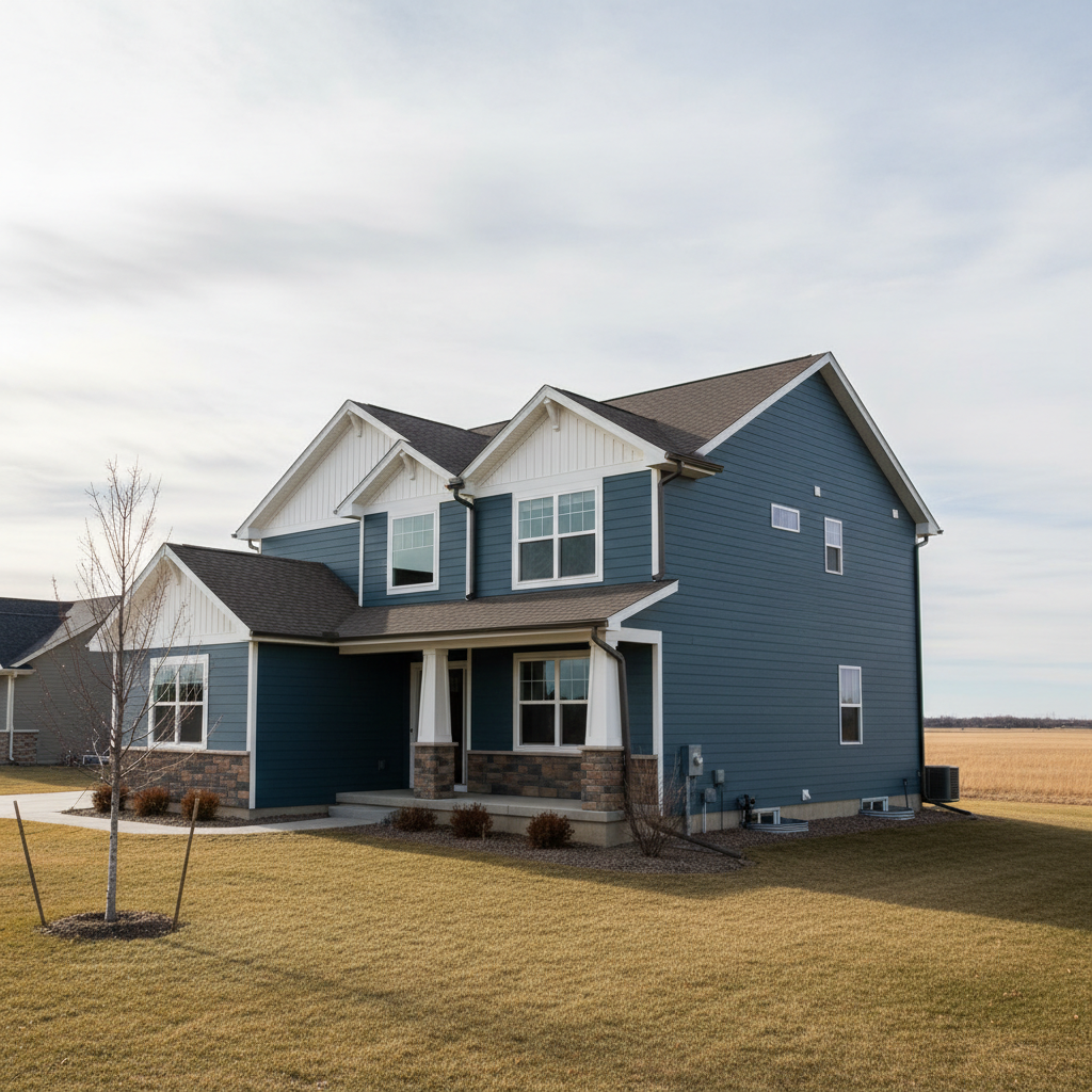 Completed james hardie siding work at a residential property in Fargo, ND