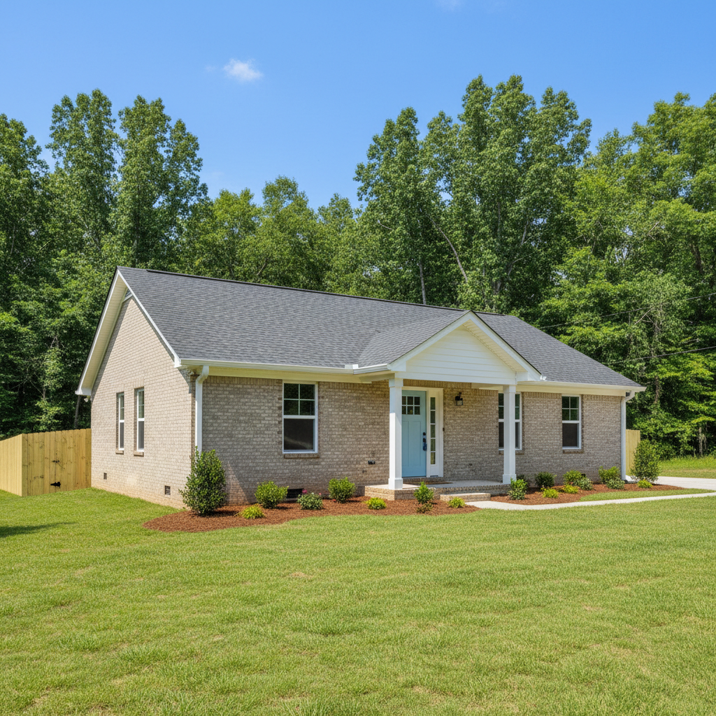 Completed flood damage restoration work at a residential property in Lexington, NC