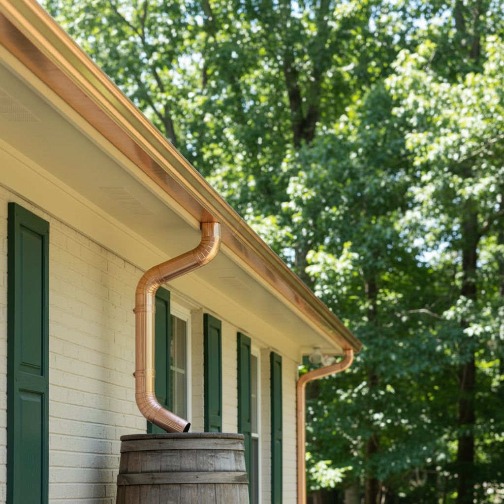 Completed gutter maintenance plans work at a residential property in Chapel Hill, NC
