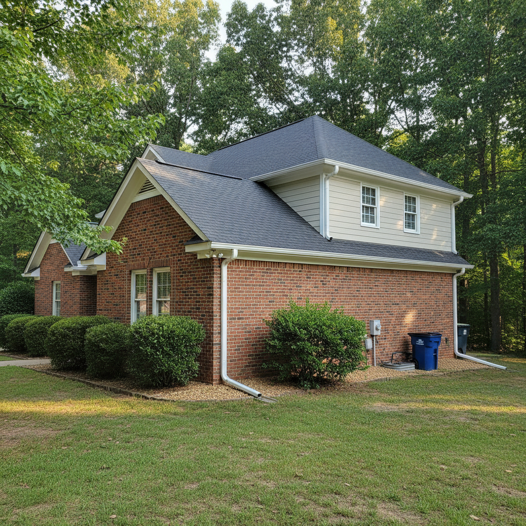 Completed gutter system inspection work at a residential property in Durham, NC