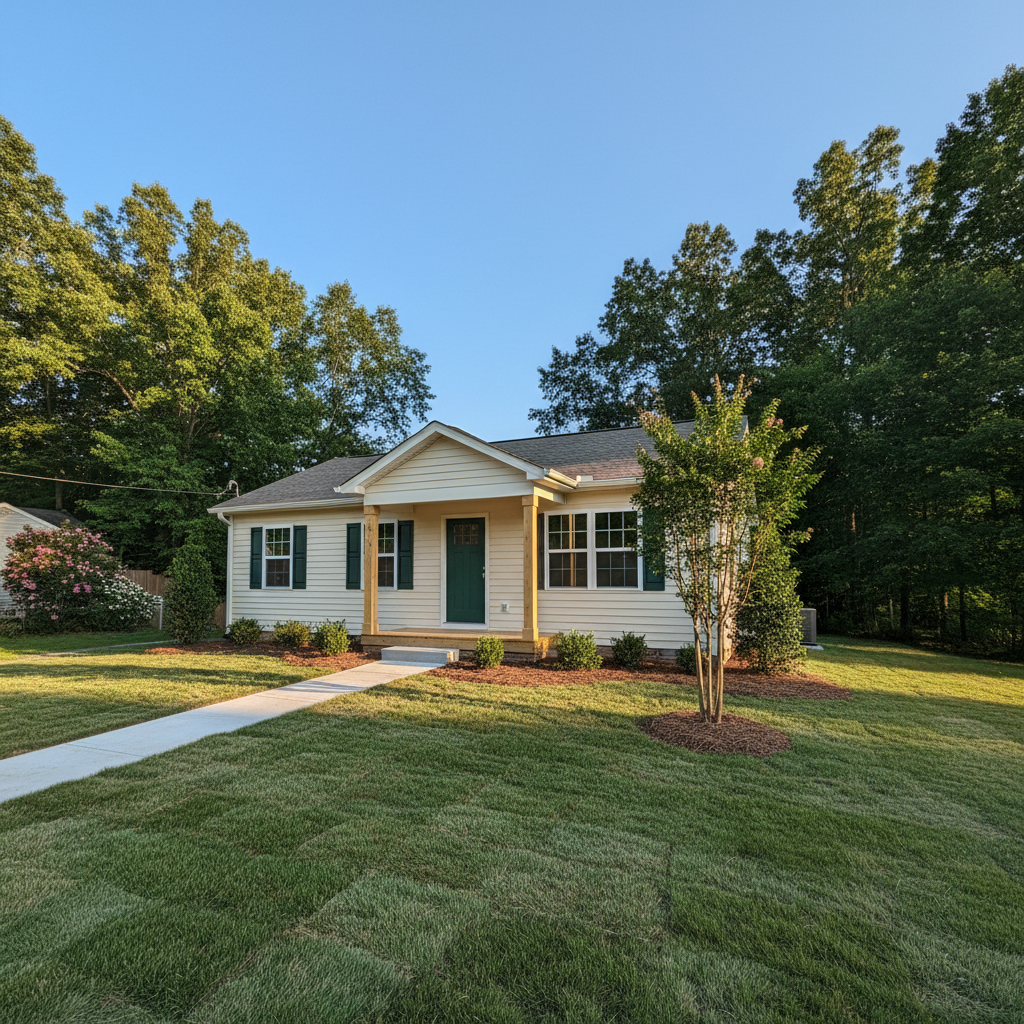 Completed flood restoration work at a residential property in Charlotte, NC
