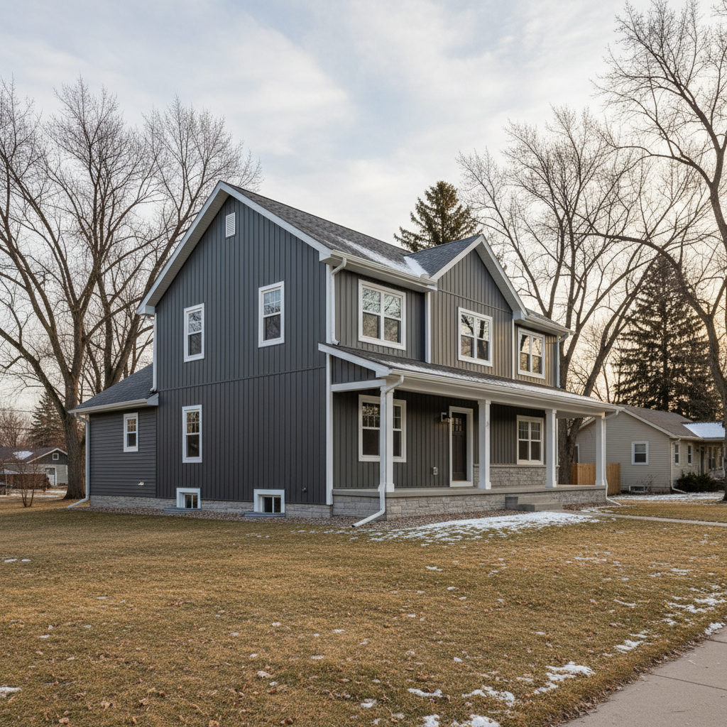 Completed metal siding work at a residential property in Fargo, ND