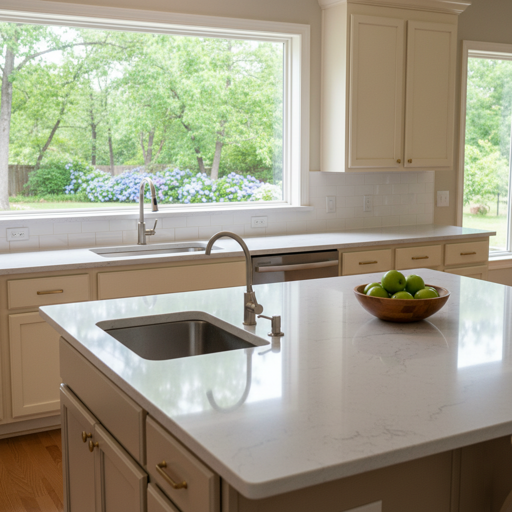 Completed countertop installation work at a residential property in Broken Arrow, OK