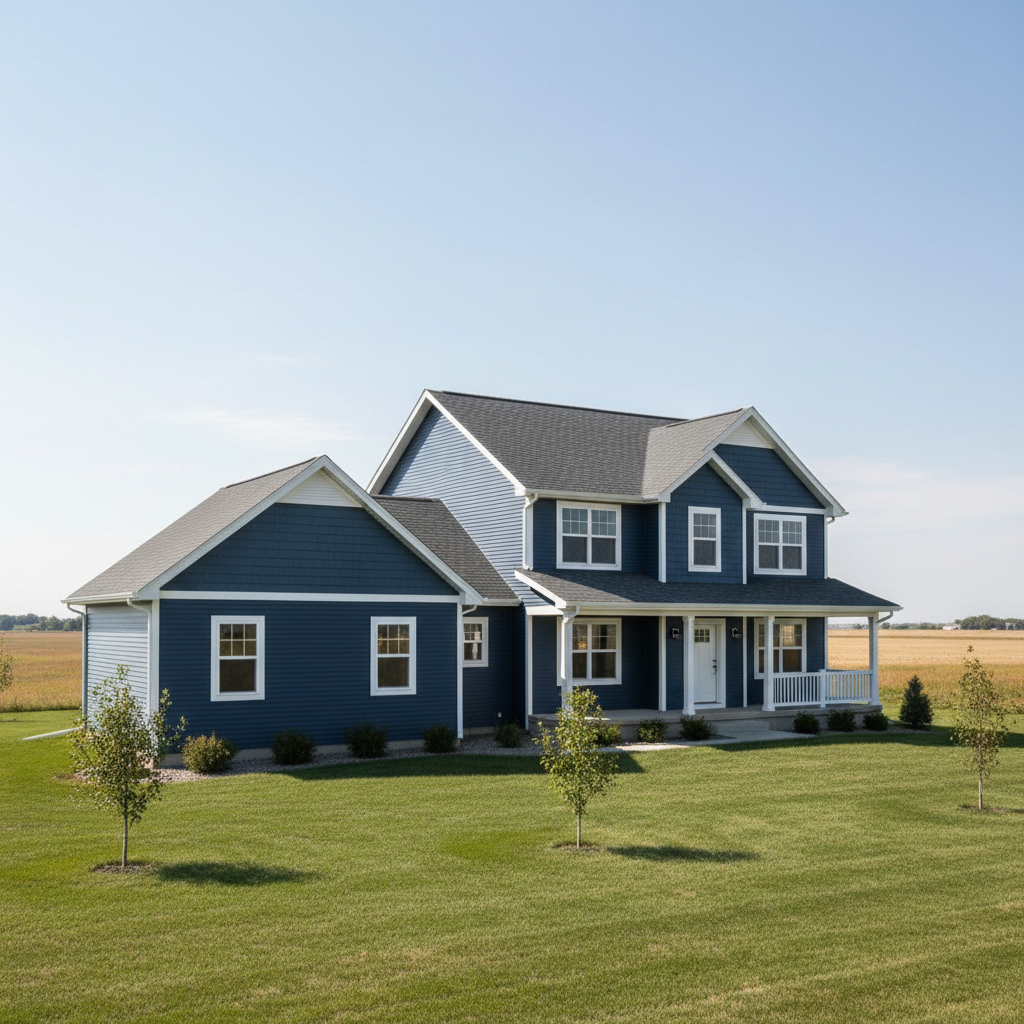 Completed siding installation work at a residential property in Fargo, ND