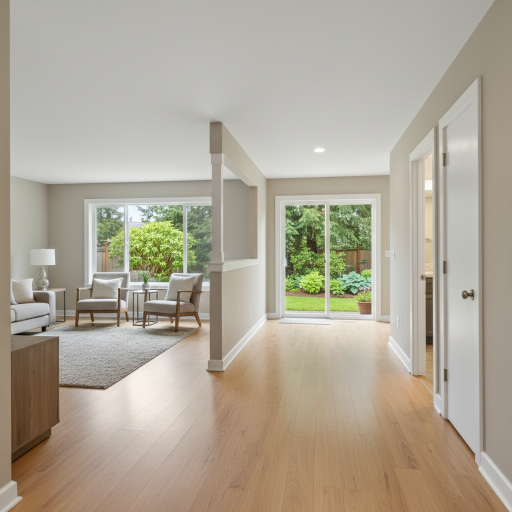 Completed water damage repair work at a residential property in Portland, OR