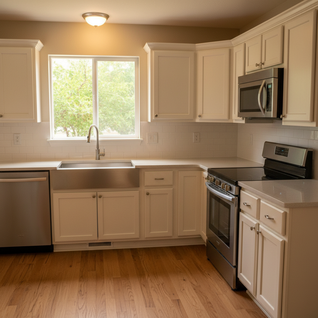 Completed cabinet installation work at a residential property in Broken Arrow, OK