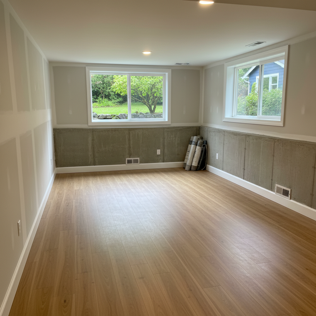Completed flood restoration work at a residential property in Portland, OR