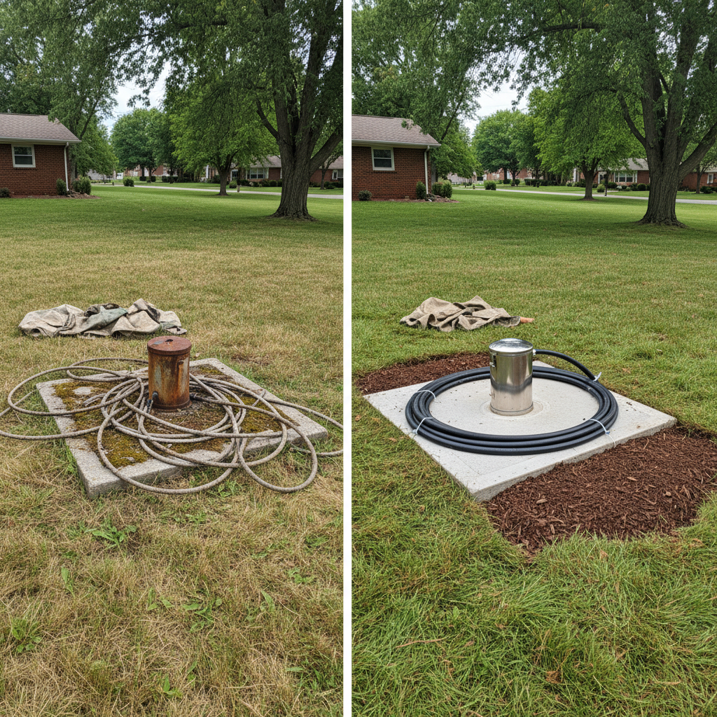Completed well maintenance work at a residential property in Akron, OH