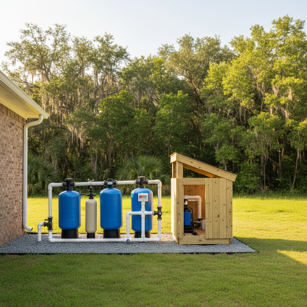 Completed water treatment work at a residential property in Summerville, SC