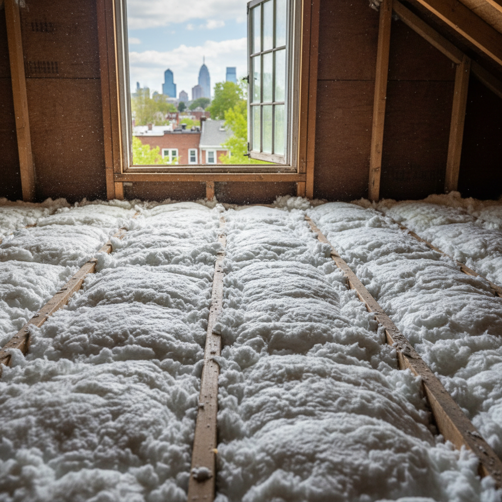Completed insulation removal work at a residential property in Philadelphia, PA