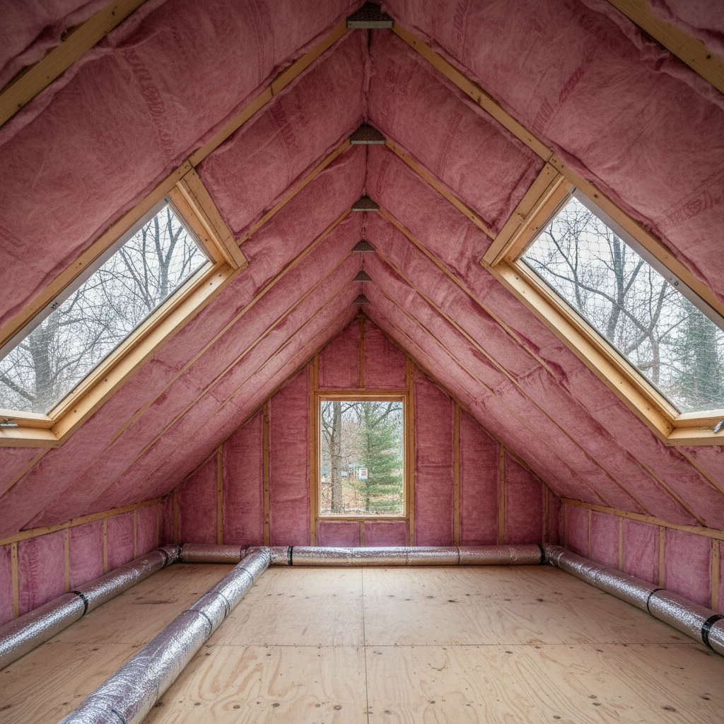 Completed batt insulation installation work at a residential property in Philadelphia, PA