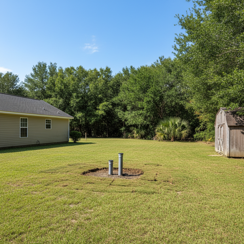 Completed geothermal drilling work at a residential property in Summerville, SC