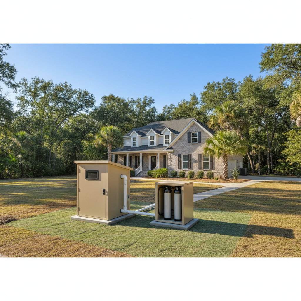 Completed water treatment work at a residential property in Summerville, SC