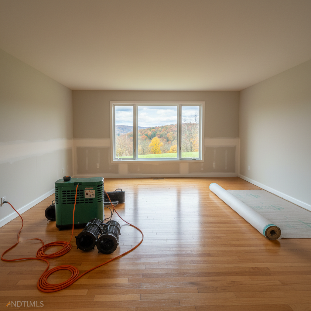 Completed structural drying work at a residential property in Pittsburgh, PA