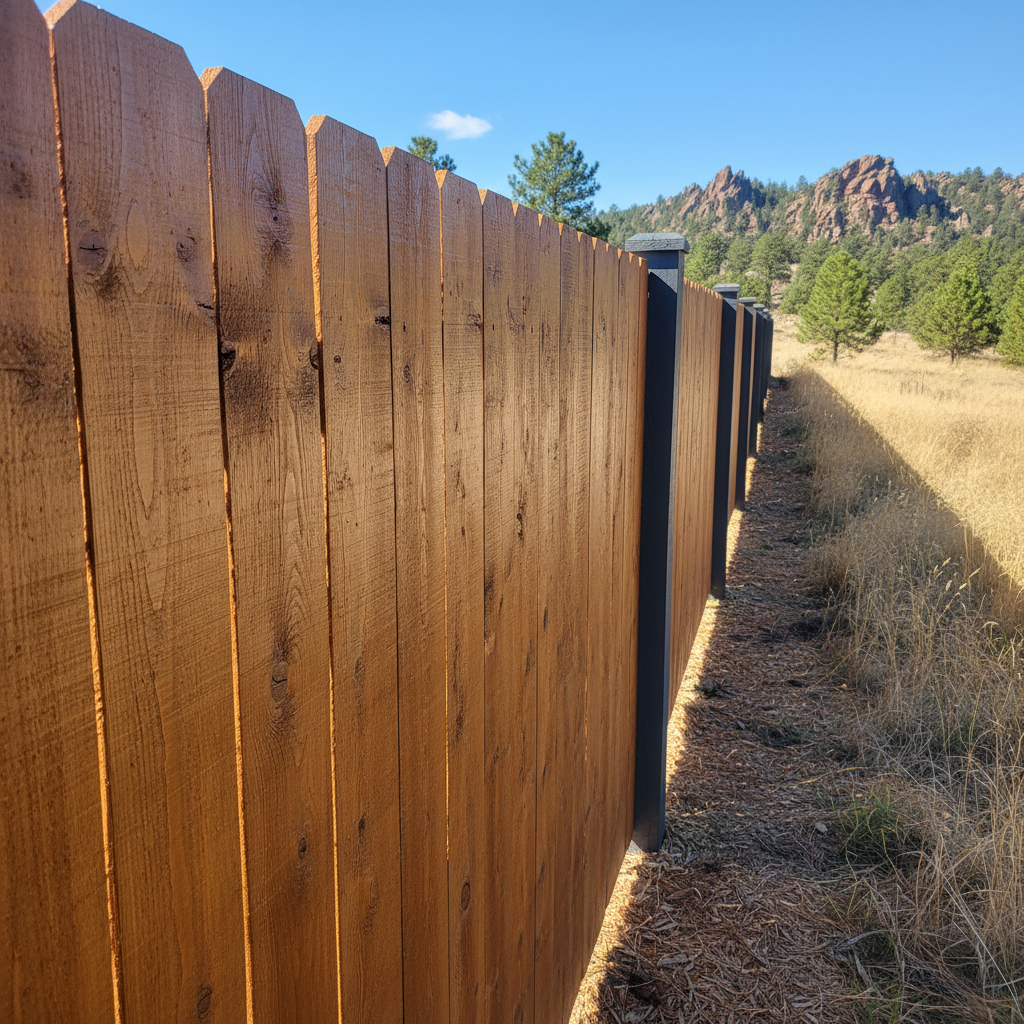 Completed fence staining and painting work at a residential property in Rapid City, SD