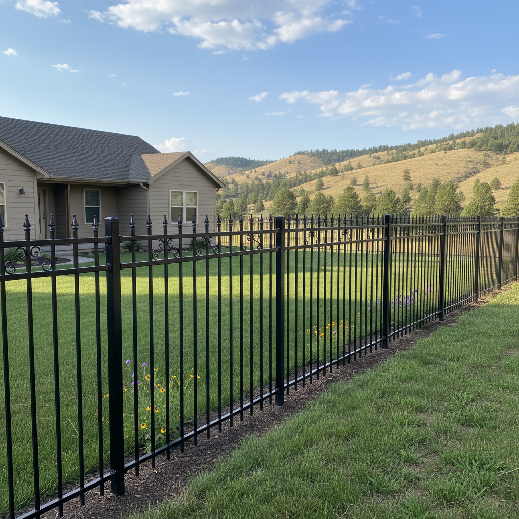 Completed ornamental iron fencing work at a residential property in Rapid City, SD