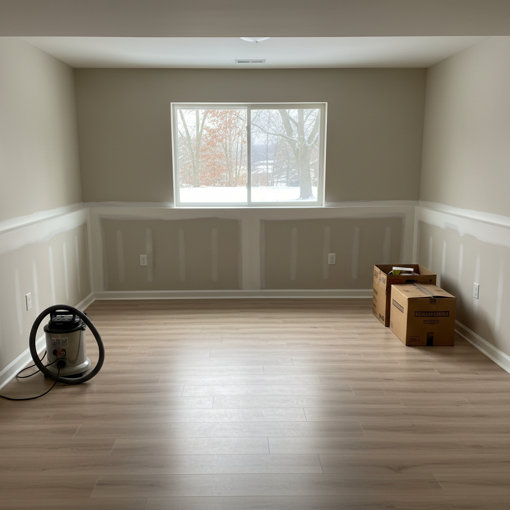 Completed water damage repair work at a residential property in Pittsburgh, PA