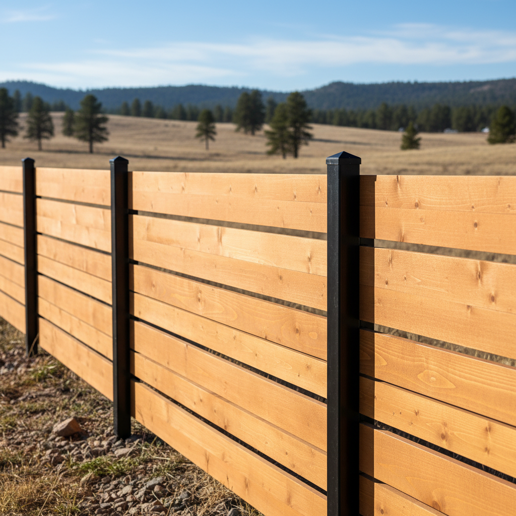 Completed wood fence installation work at a residential property in Rapid City, SD