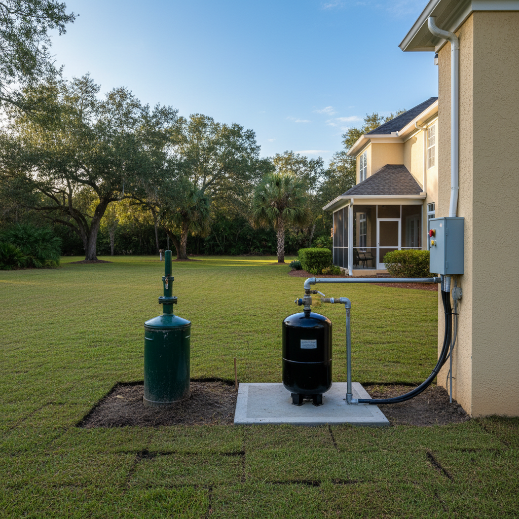 Completed pump installation work at a residential property in Summerville, SC