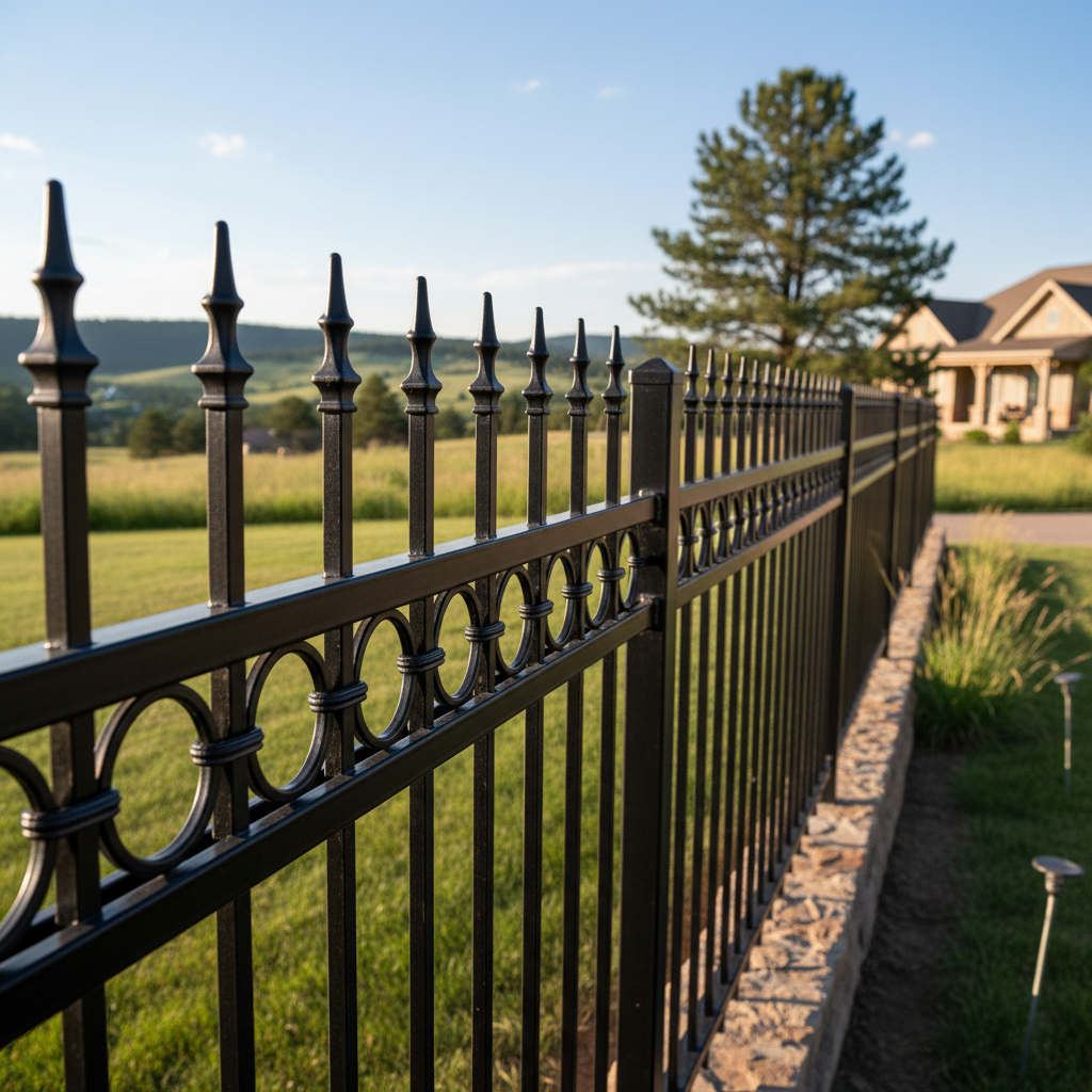 Completed ornamental iron fencing work at a residential property in Sturgis, SD