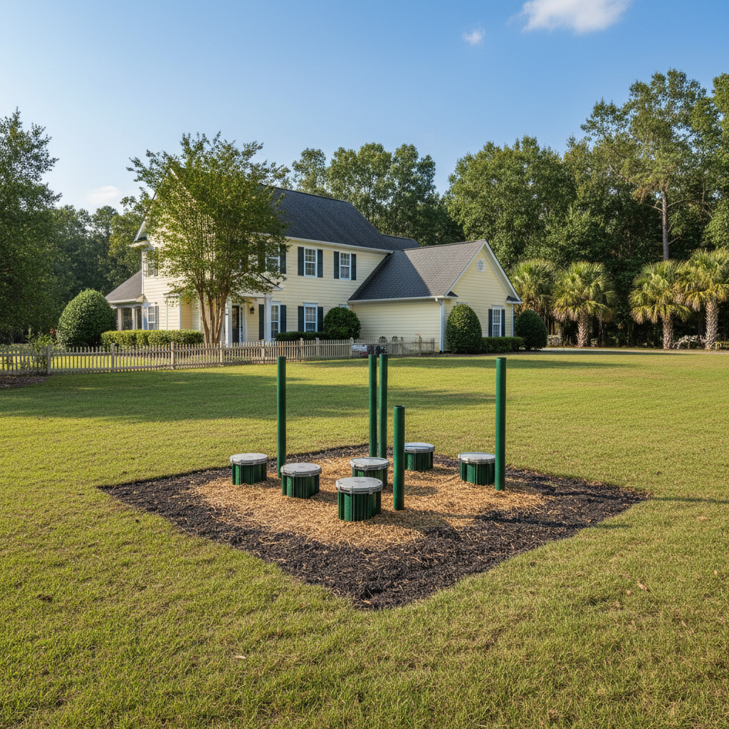 Completed geothermal drilling work at a residential property in Summerville, SC