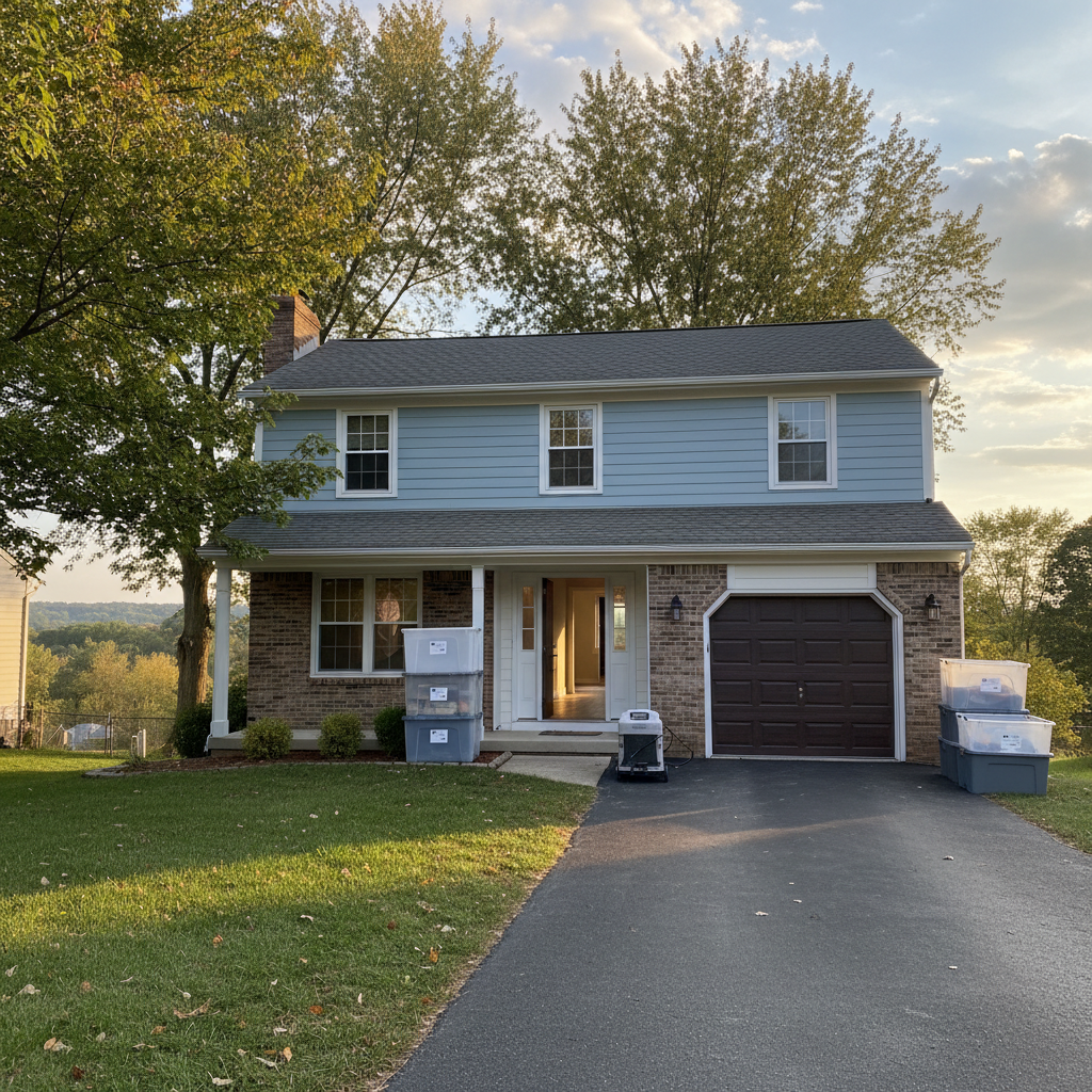 Completed content pack-out and restoration work at a residential property in Pittsburgh, PA