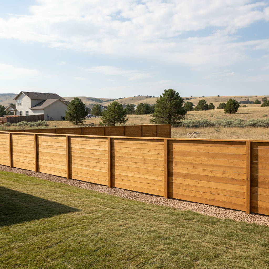 Completed privacy fence installation work at a residential property in Rapid City, SD