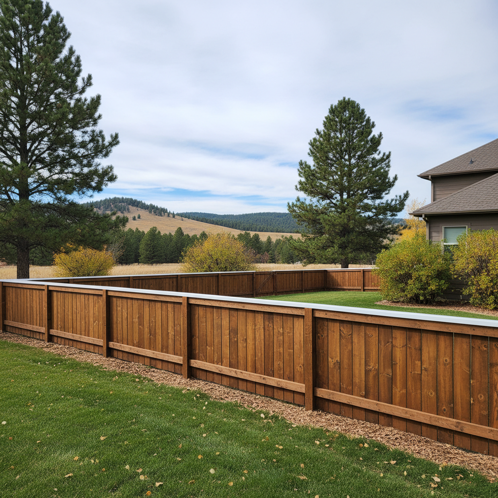 Completed fence staining and painting work at a residential property in Spearfish, SD