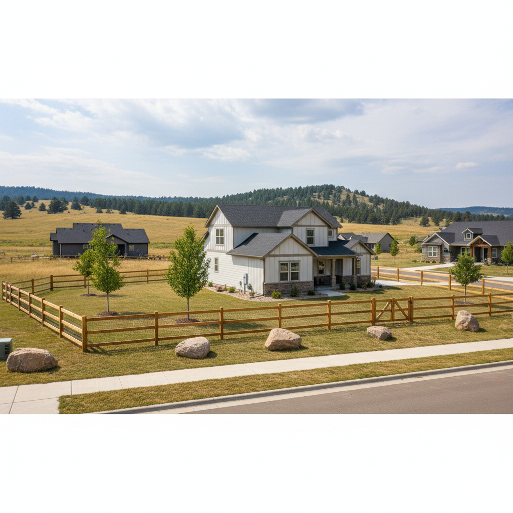 Completed farm fencing work at a residential property in Spearfish, SD