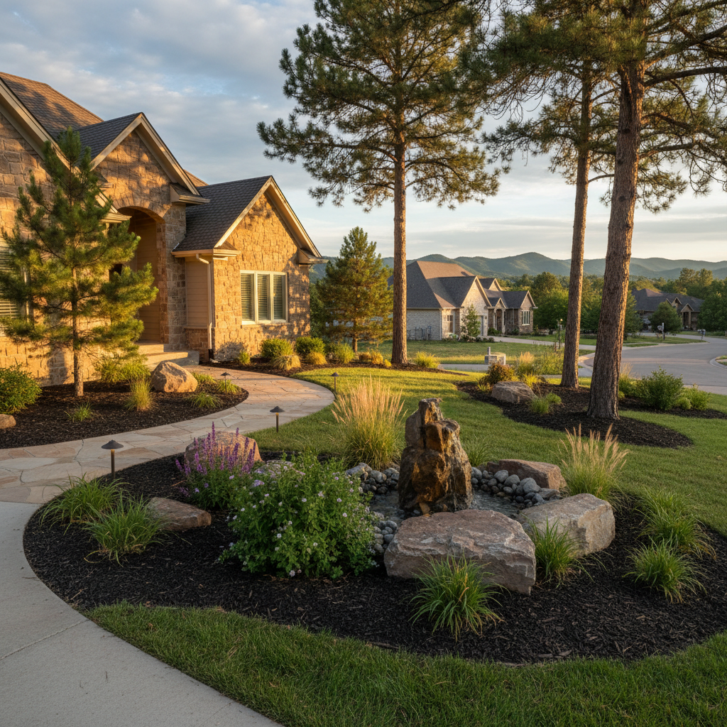Completed landscape lighting work at a residential property in Rapid City, SD