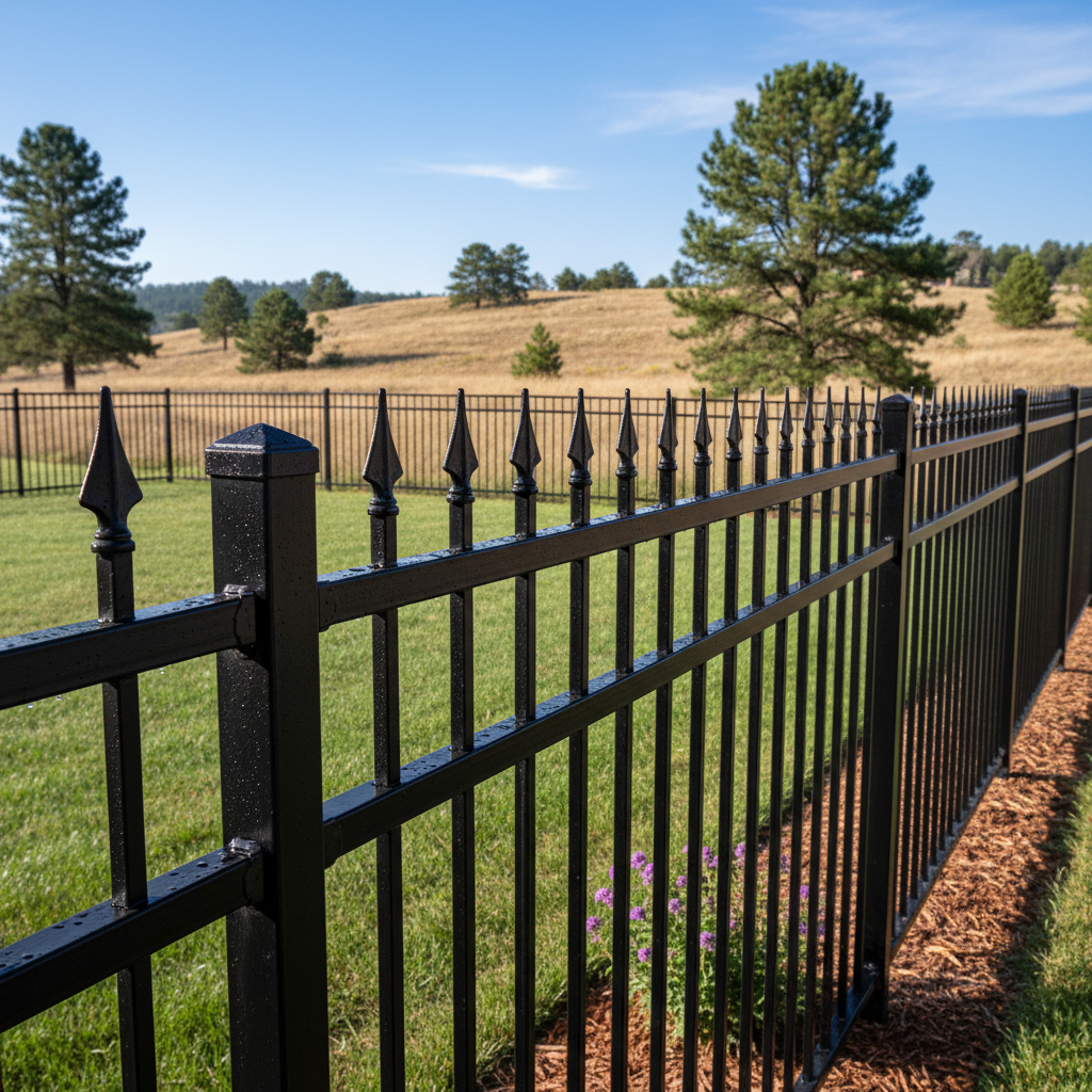 Completed ornamental iron fencing work at a residential property in Rapid City, SD