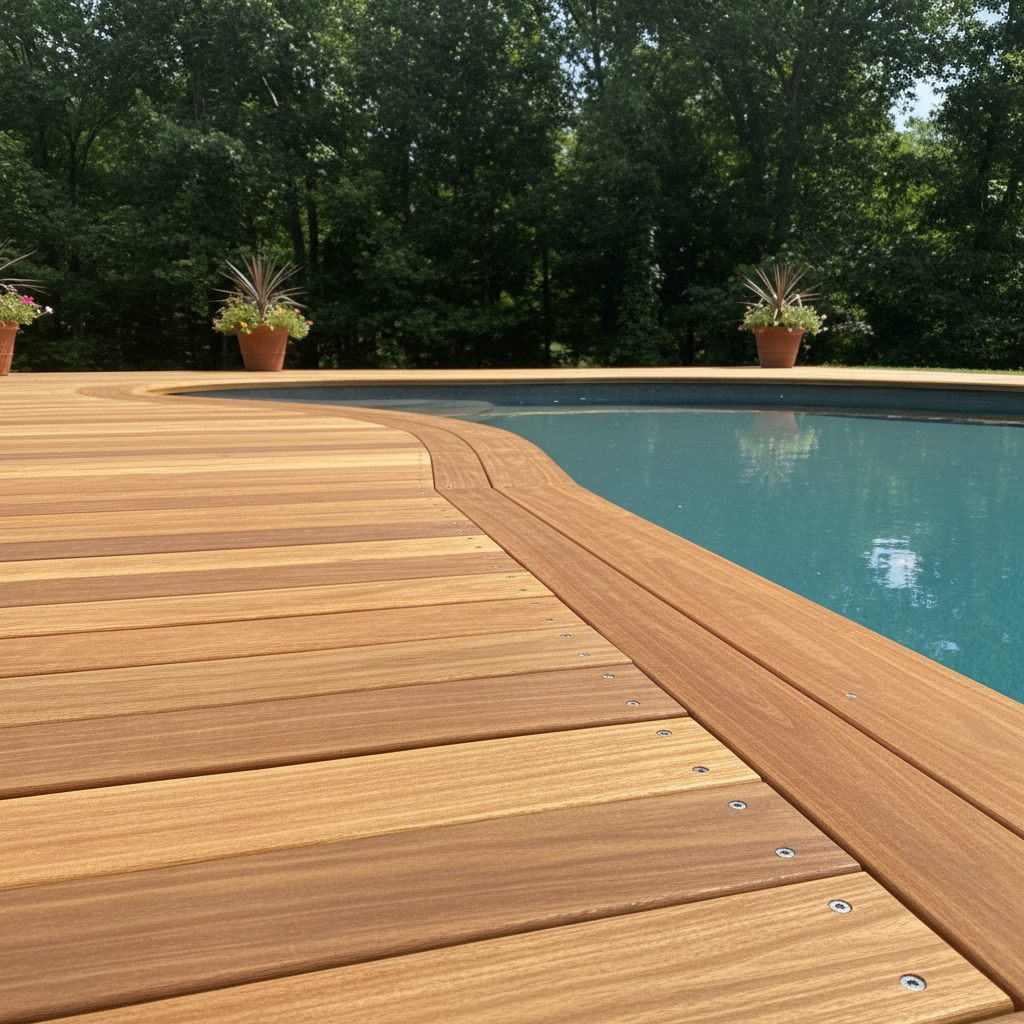 Completed pool decks work at a residential property in Rockford, TN