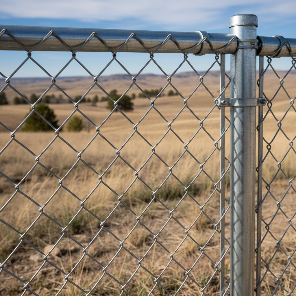 Completed chain link fence installation work at a residential property in Rapid City, SD