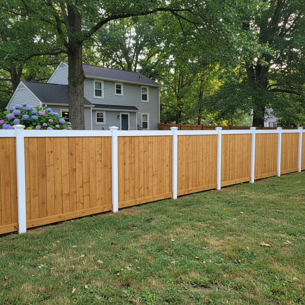 Completed fence staining and painting work at a residential property in Lenoir, TN