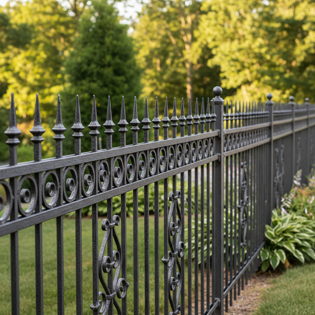 Completed ornamental iron fencing work at a residential property in Maryville, TN