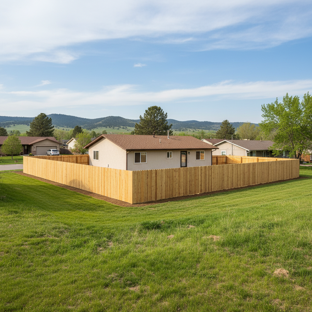 Completed privacy fence installation work at a residential property in Rapid City, SD