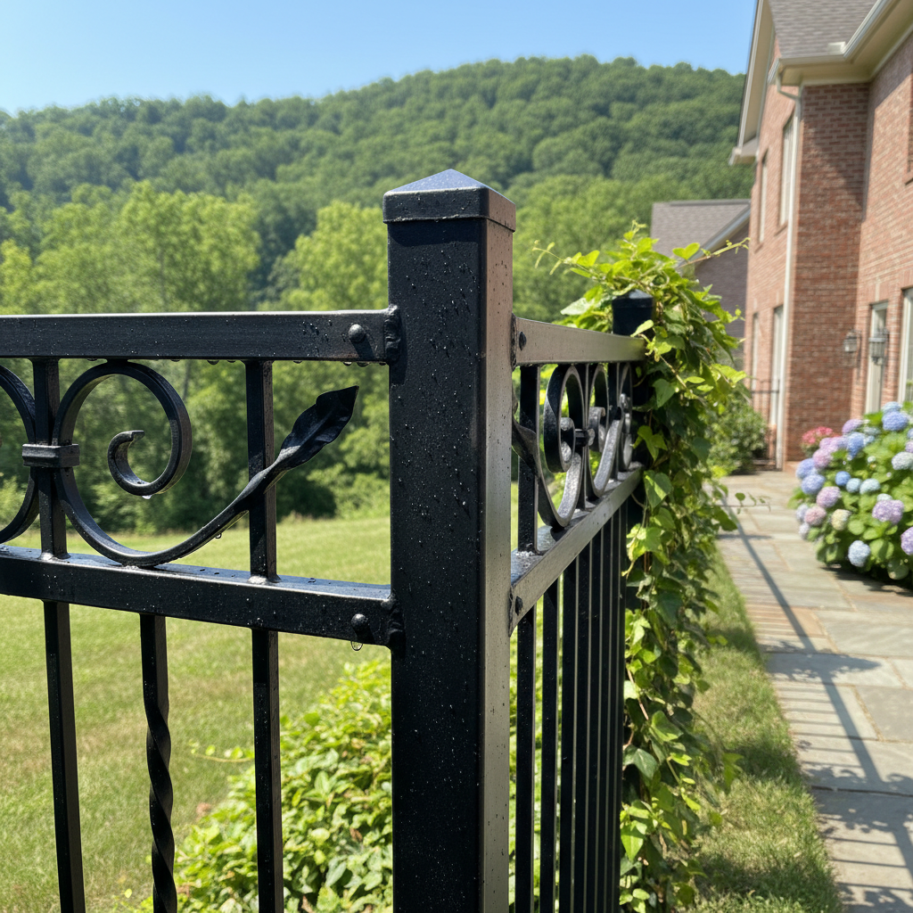 Completed ornamental iron fencing work at a residential property in Maryville, TN