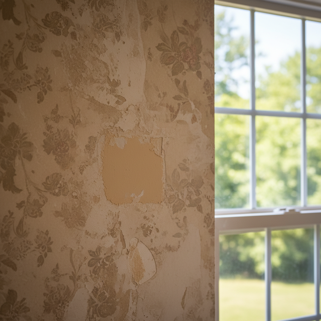 Completed wallpaper removal work at a residential property in Oak Ridge, TN