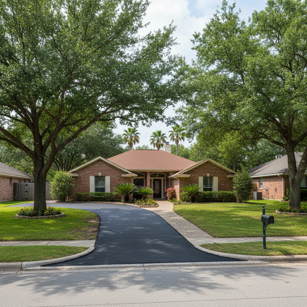 Completed commercial asphalt work at a residential property in Victoria, TX
