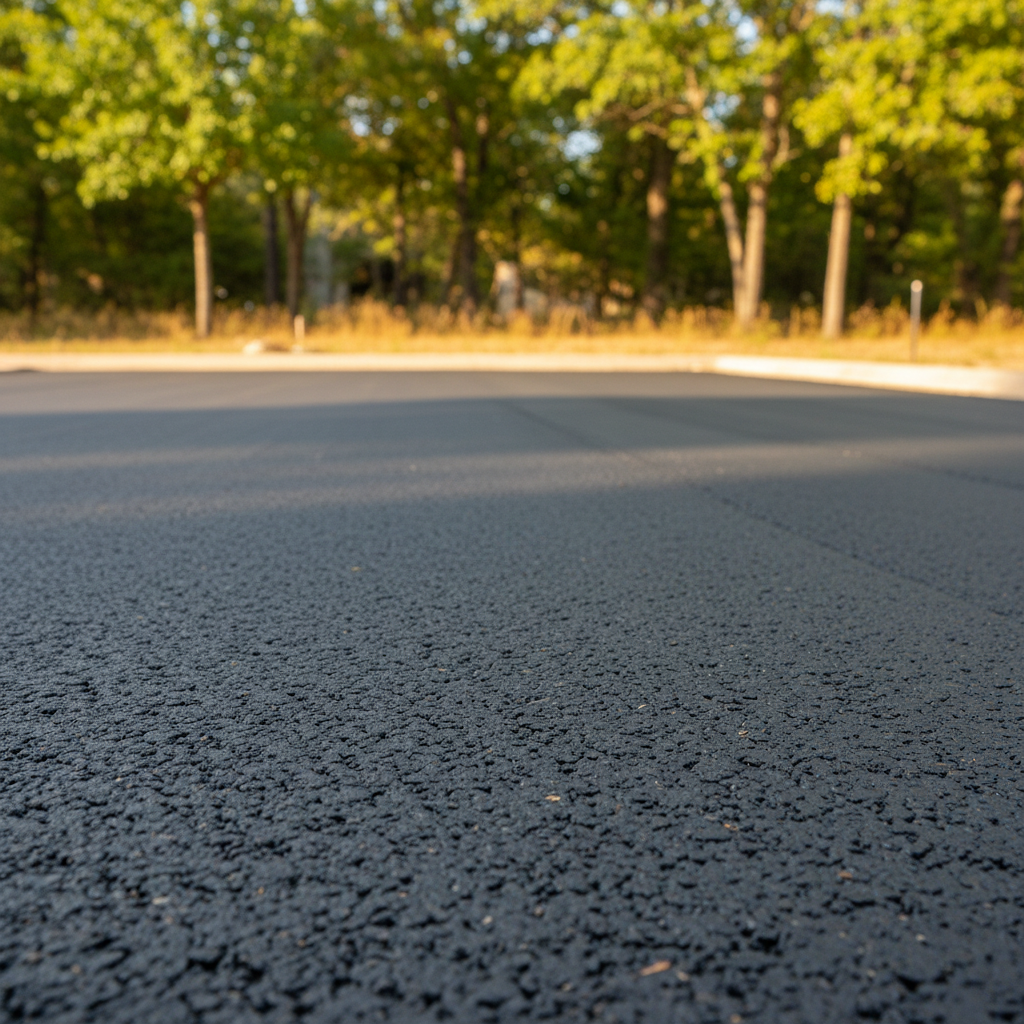 Completed parking lot paving work at a residential property in Georgetown, TX