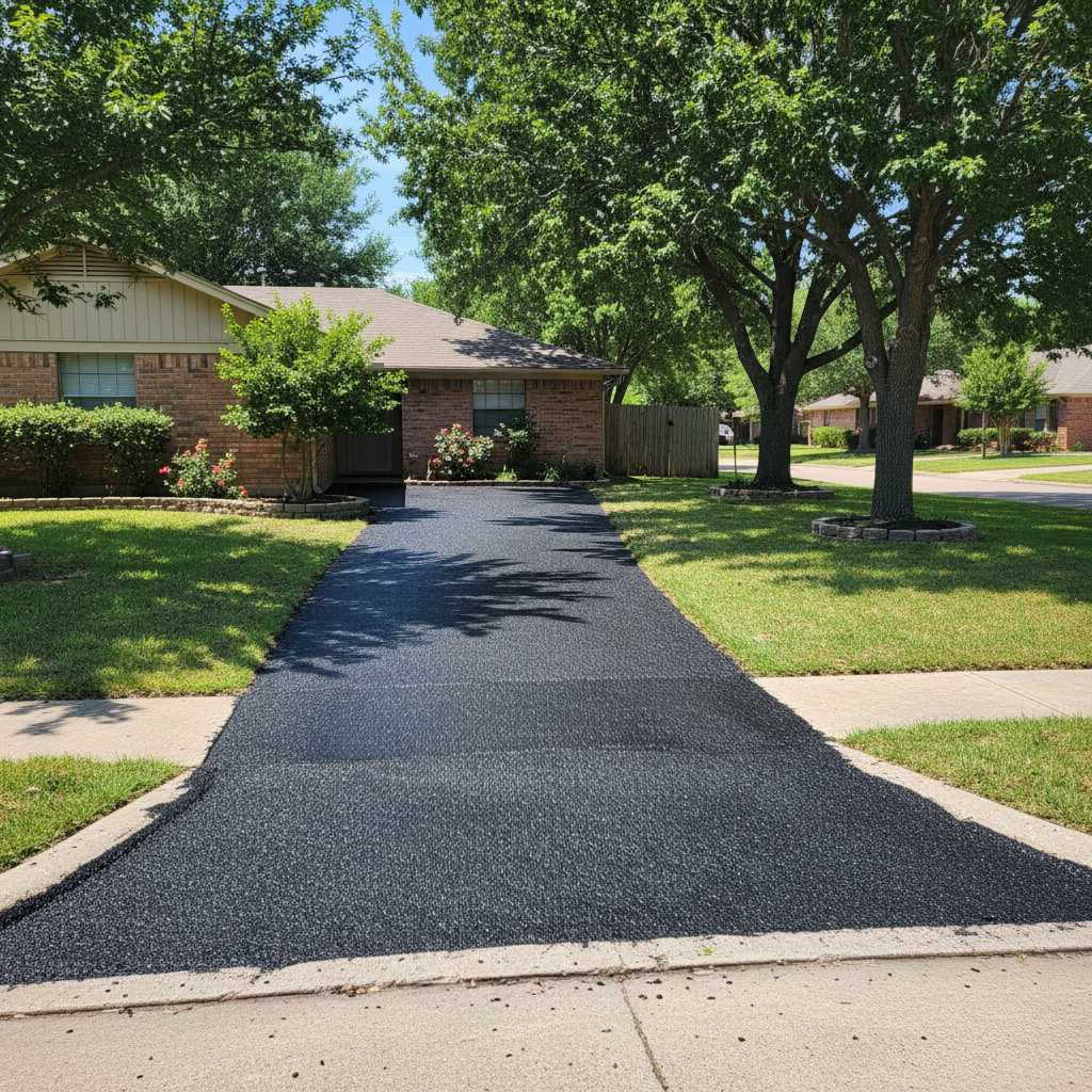 Completed slurry coating work at a residential property in Killeen, TX