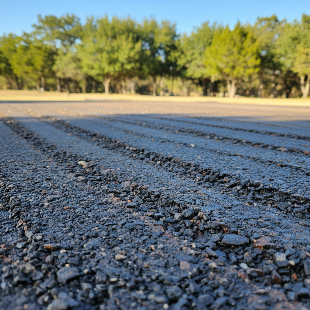 Completed asphalt milling work at a residential property in Marble Falls, TX
