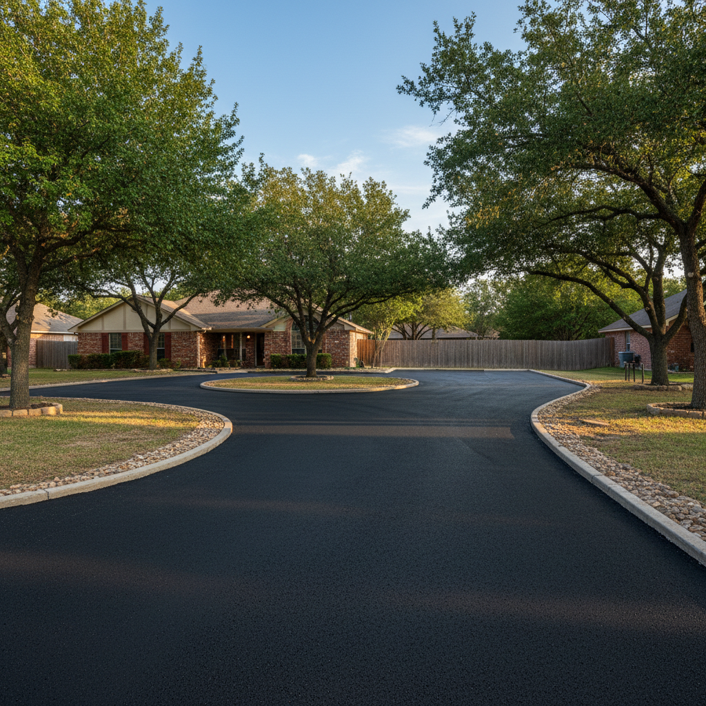 Completed slurry coating work at a residential property in Kyle, TX