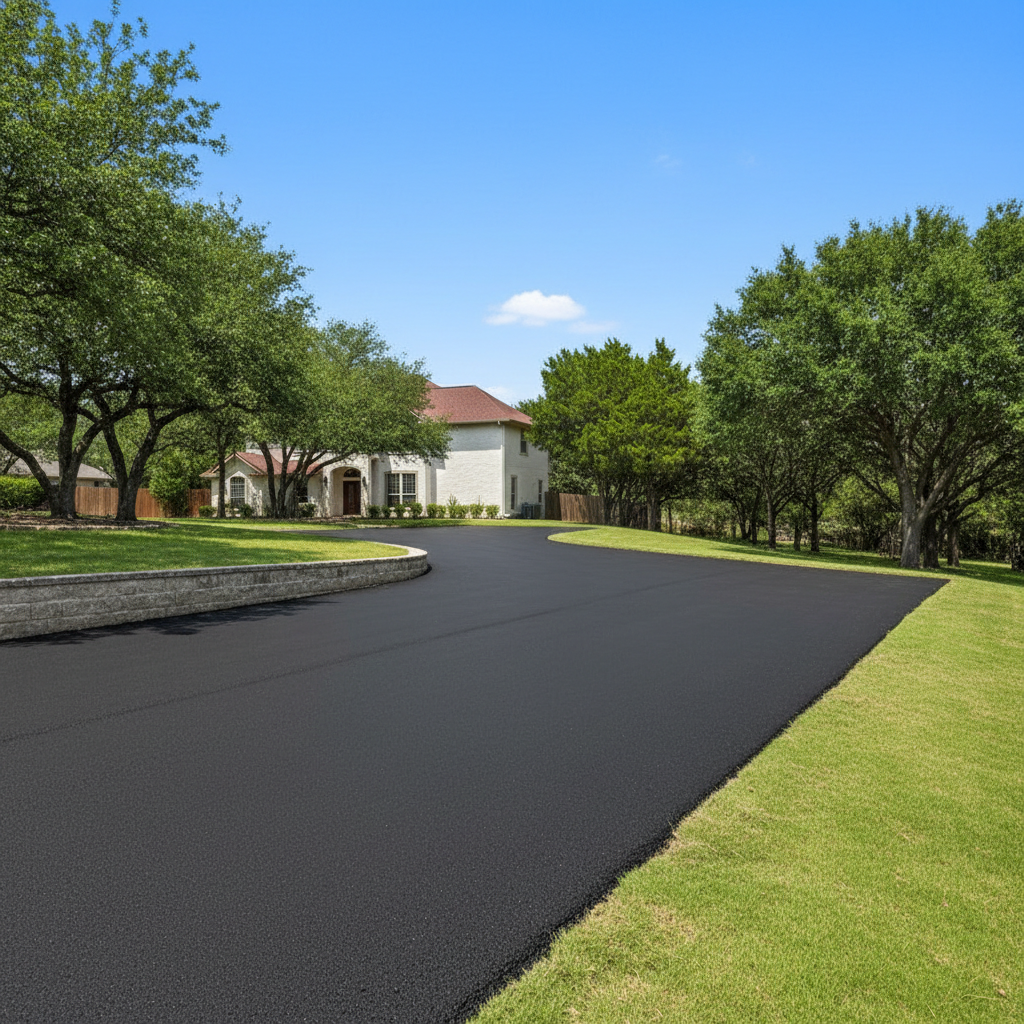 Completed commercial asphalt work at a residential property in Marble Falls, TX