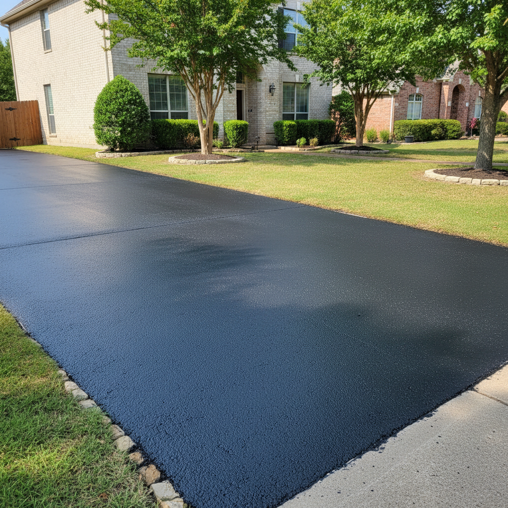 Completed slurry coating work at a residential property in Killeen, TX