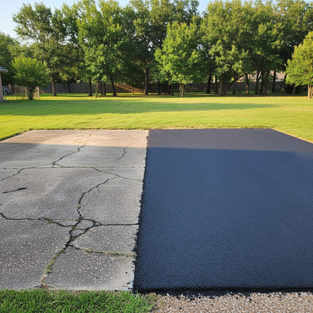 Completed commercial asphalt work at a residential property in San Marcos, TX